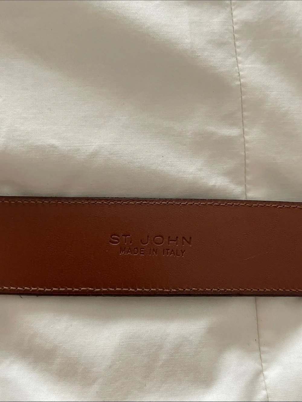 St. John Collection Black Leather Belt with Gold Ring Hardware Italy